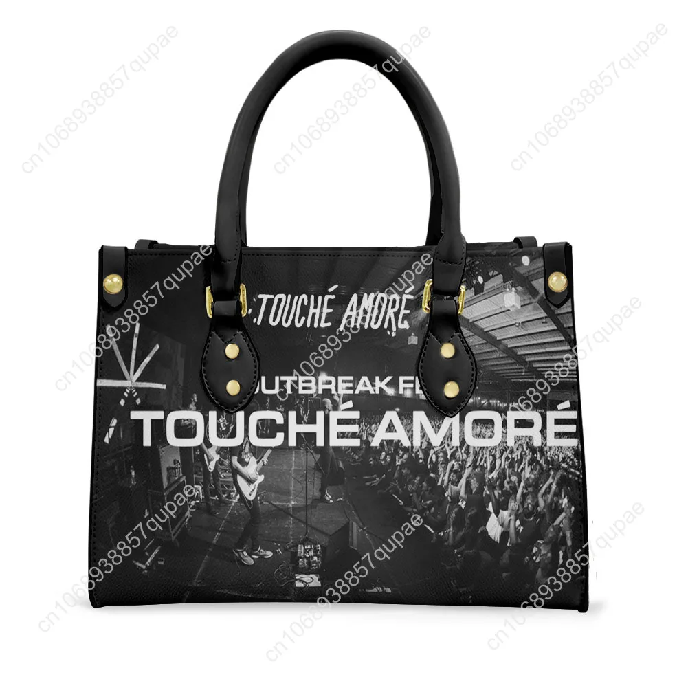 Touché Amoré Rock Band Tote Bag Purse Womens Mens Personalized Text Image PU Leather Handbag Business Shopping Gift Bags