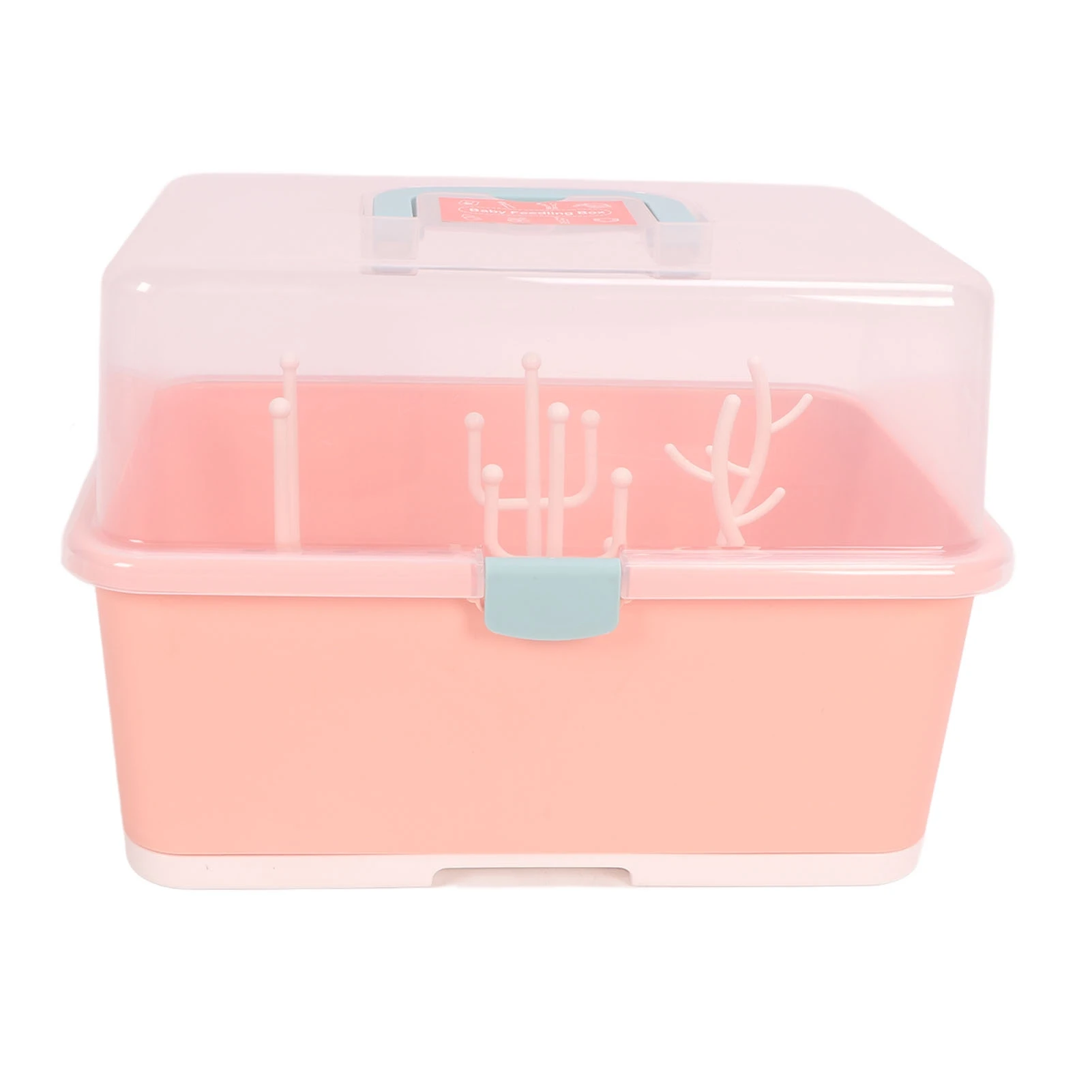 Baby Bottle Drying Racks Portable Nursing Bottle Storage Box Dinnerware Organizerwith Cover for Baby Toddler Home