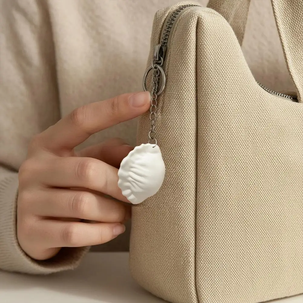 Cute Dumpling Pendant Dumpling Keychain Fidget Toy 3d Printed Food Charm Funny Purse Backpack Accessory Novelty Gift for Women