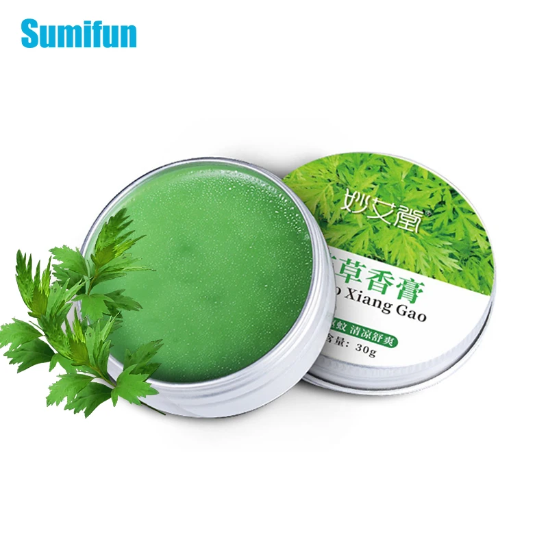 

30g Chinese Traditional Mint Wormwood Cooling Cream Herbal Grass Refresh Anti Mosquito Bites Dizziness Headache Relief Ointment