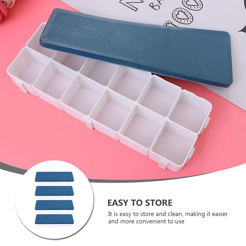 

4Pcs Gouache Paint Tray Box 12-Grid Plastic Palette for Artists Watercolor Mixing Board Art Supplies DIY Painting Tool