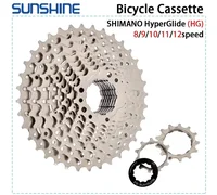 Cassette de bicicleta de carretera SUNSHINE 8/9/10/11/12 velocidades 23/25/28/32/34/36T K7 Cassette 8V 9V 10V 11V 12V para SHIMANO HG