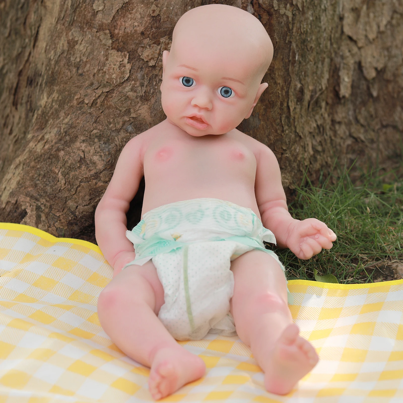 

New Reborn Cute Baby Doll Closed Eyes born Full Body Realistic Silicone Dolls Toys Drink-Pee Art Collection Doll Children Gifts