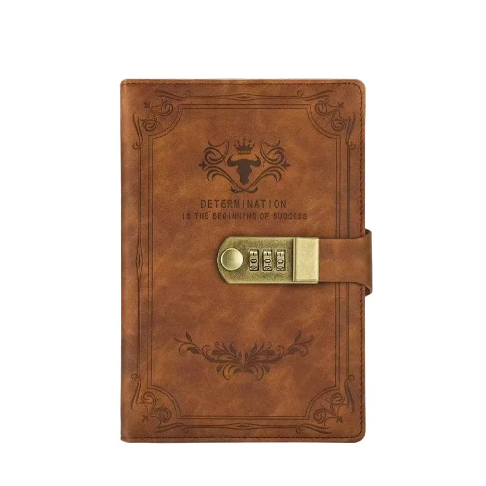 Creative Dazzling Lockable Journal Square A5 PU Leather Notebook Hand Ledger PU Premium Quality Notepad Travel