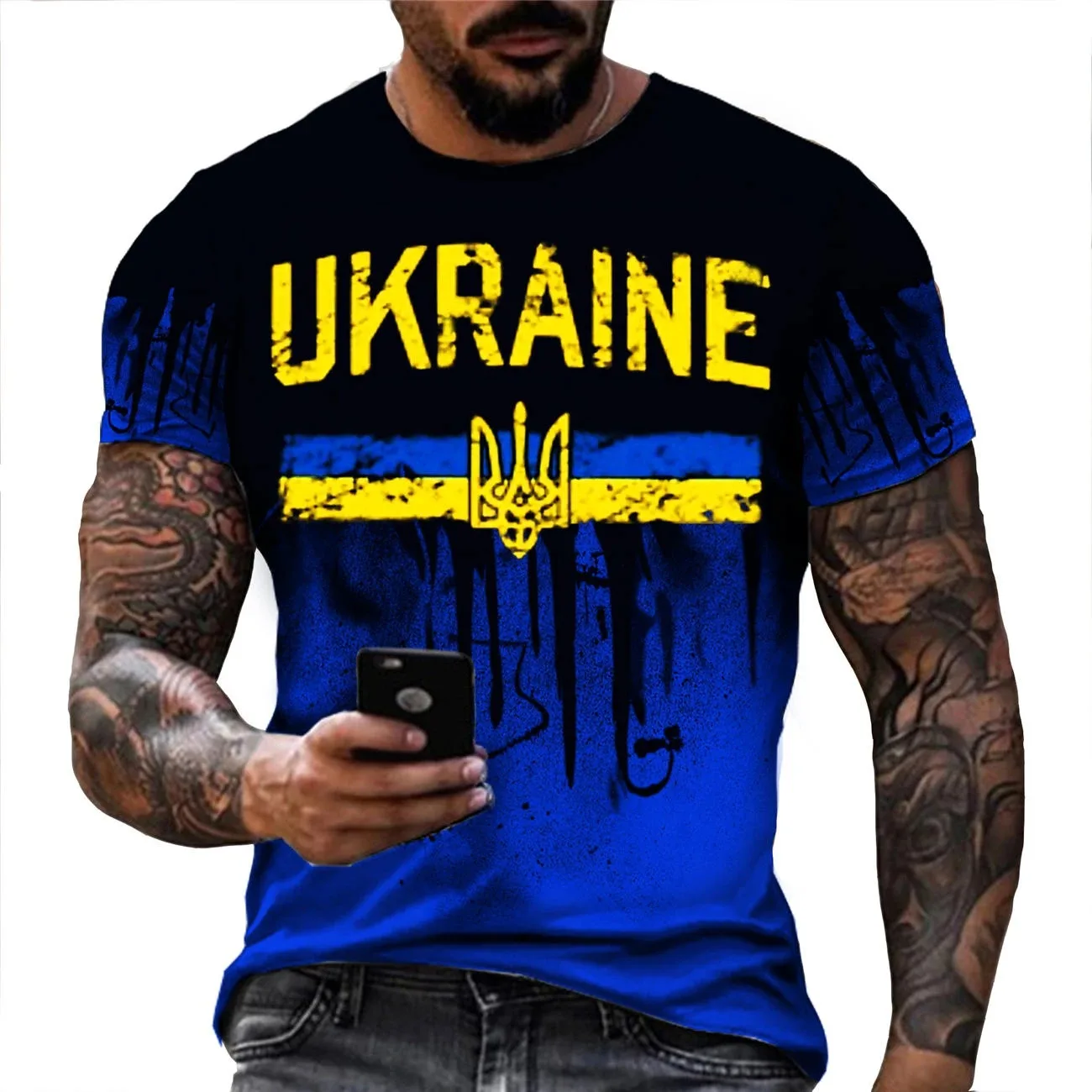 3d Men Ukraine Military Army Emblem T-Shirts Ukrainian Flag Logo Tshirt Cotton Tees Womens T Shirt T Shirt For Men Kid tshirt