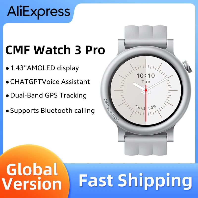 

2025 Global Version CMF Watch 3 Pro Bluetooth call 1.43"AMOLED display Dual-Band GPS IP68 131Sports modes Up to 13 DAYS Watch
