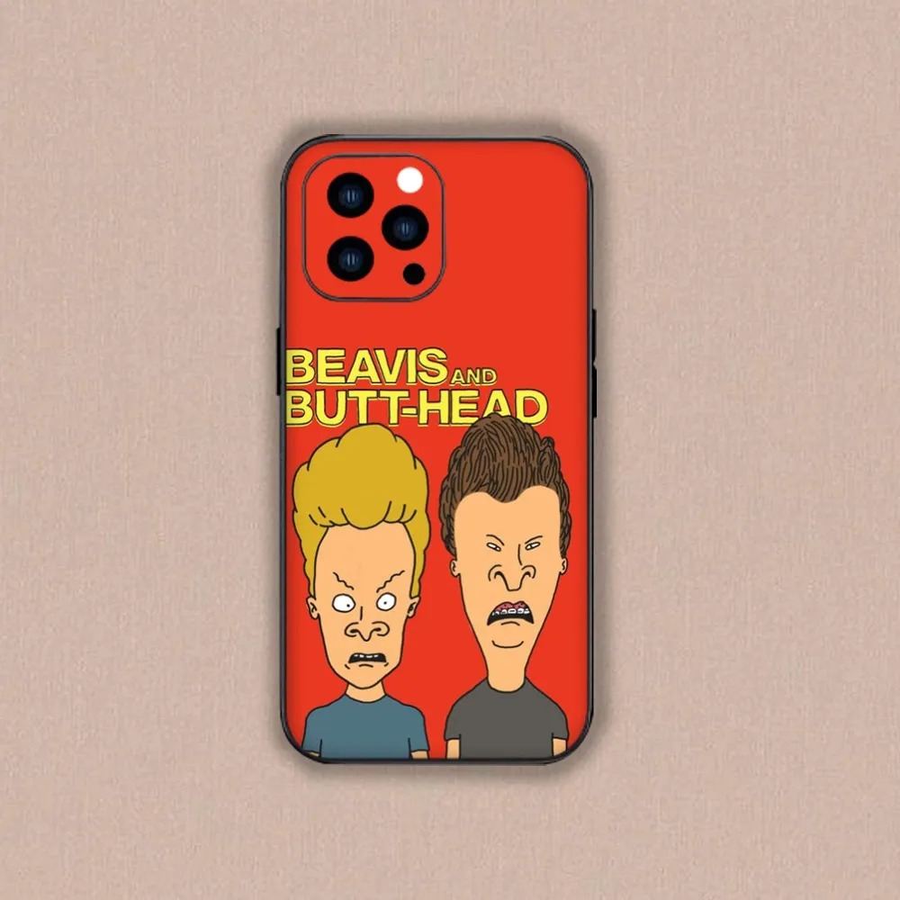 Cartoon B-Beavis And Butt-Head Phone Case For iPhone Mini 11 12 13 14 15 Plus Pro Max XR XS Black Shell