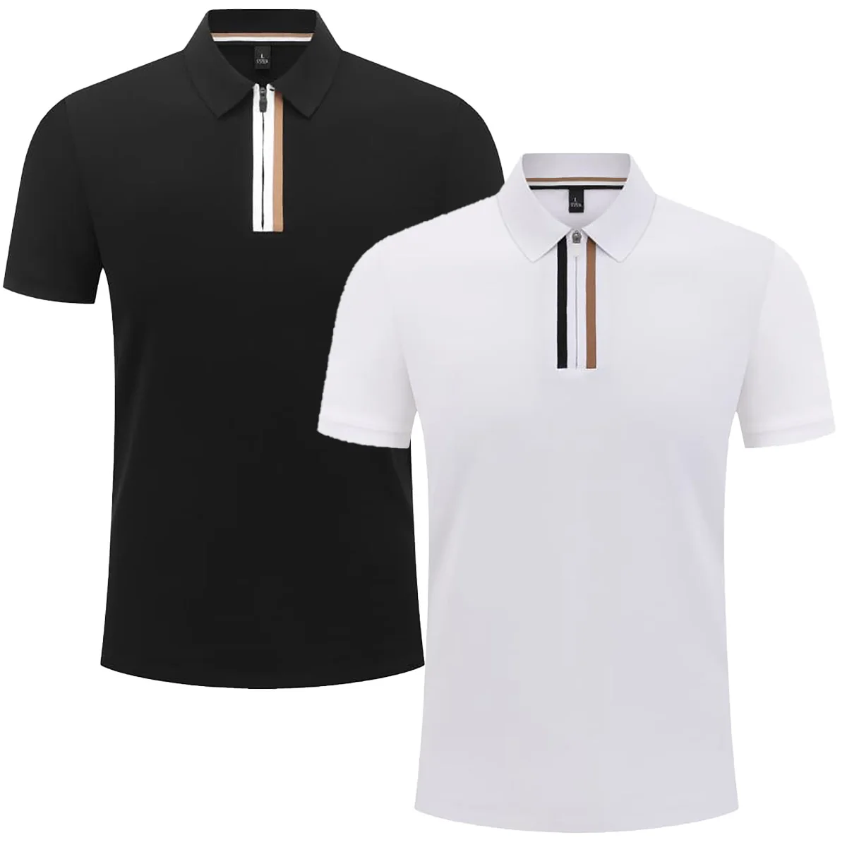 

Мужская брендовая ПОЛО, высококачественная однотонная приталенная рубашка с половиной молнии, повседневная молодежная рубашка для занятий спортом на открытом воздухе с короткими рукавами