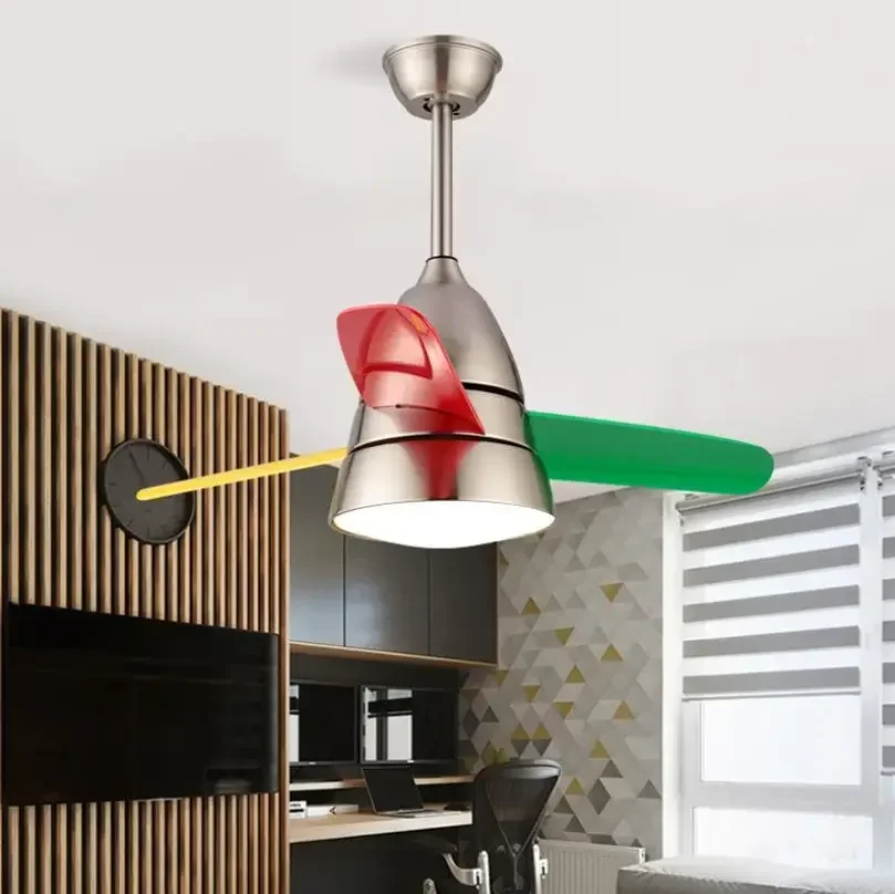 

QF Nordic modern minimalist electric fan LED chandeliers home living room dining room children bedroom fan chandeliers