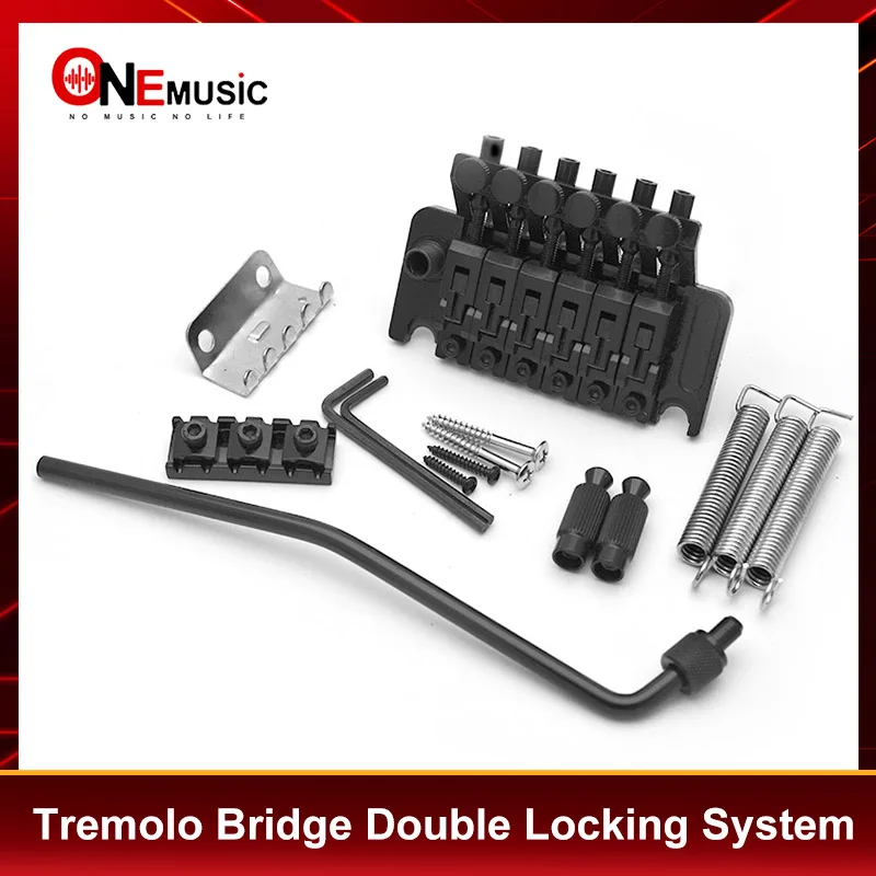 Electric Guitar Tremolo Bridge Systems with logo Double Locking Edge with Whammy Bar Black Gold Chrome Color