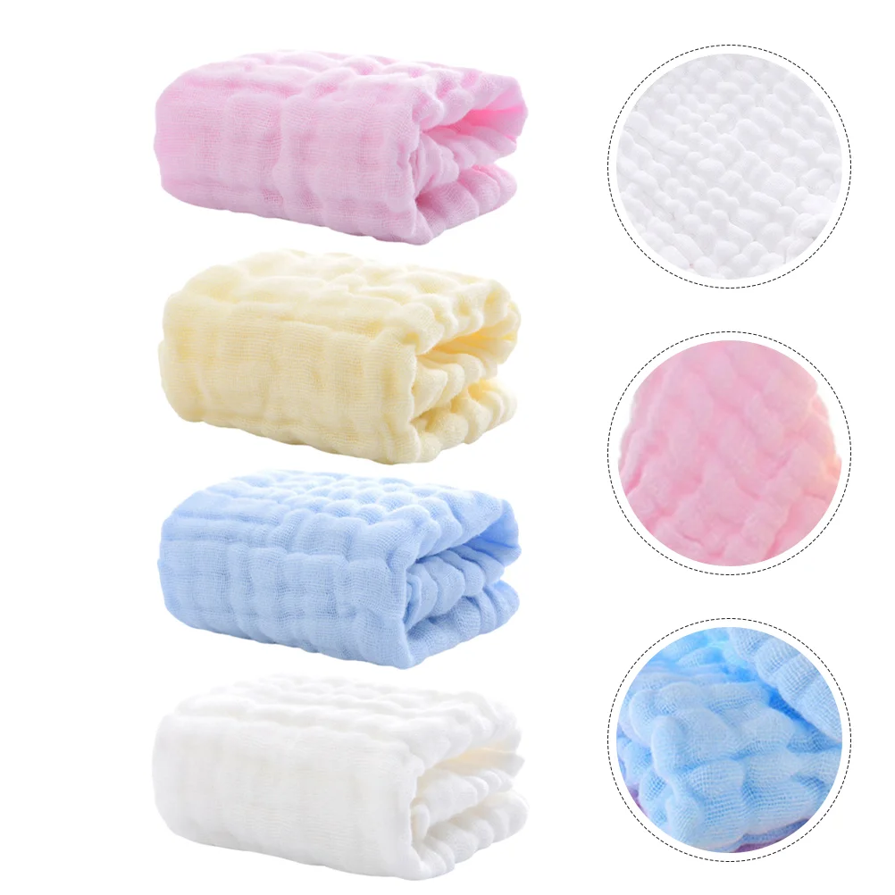 4 Pcs Pure Towel Blankets Baby for Kids Burp Cloths Soothing Newborn