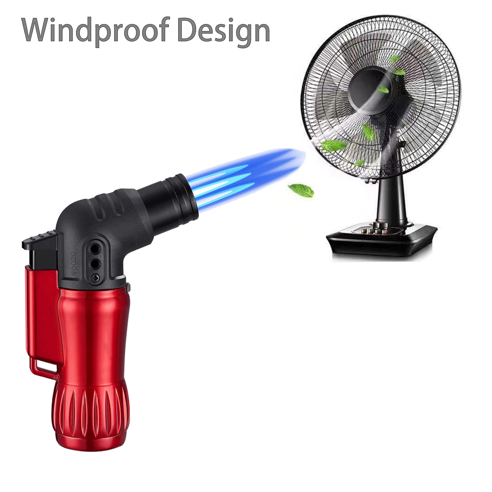 شعلة لهب نفاثة ثلاثية ، تصميم رأس منحني ، غاز البوتان القابل لإعادة الملء ، لهب نفاث 3 ، مقاوم للرياح للهدايا ، لا بوتان ، 4 ولاعة لكل مجموعة #6