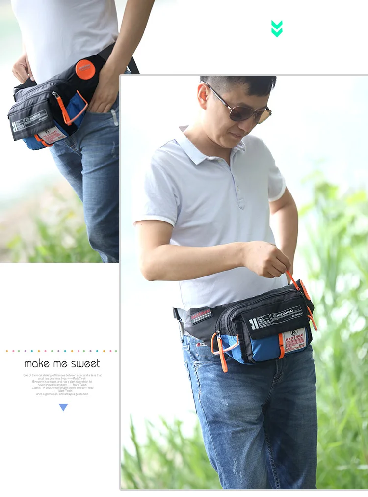 

Sports outdoor waist bag for men and women general leisure sports fashion all kinds of waterproof large capacity waist bag