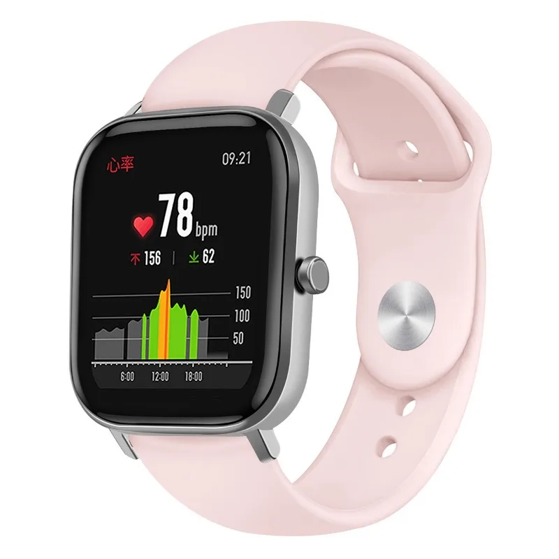 Correa de silicona de 20mm para Huami Amazfit Bip 3 S U Lite Pro, Correa de reloj deportivo para Amazfit GTS 4 3 2 2e Mini GTR, 42mm