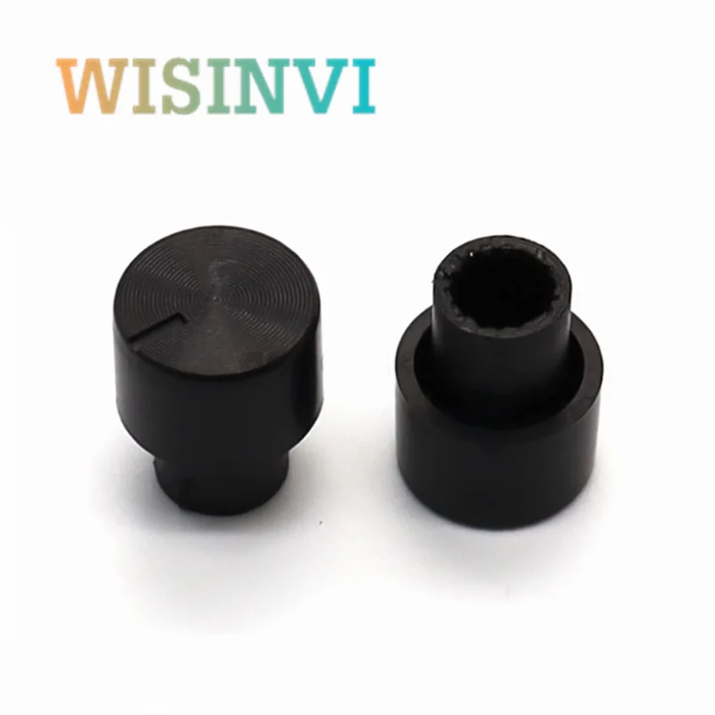 플라스틱 긴 손잡이 플라워 샤프트 손잡이 직경 12mm 높이 14.5mm 전위차계 손잡이, 기어 모양 내부 구멍 6mm, 12*14.5mm, 10 개