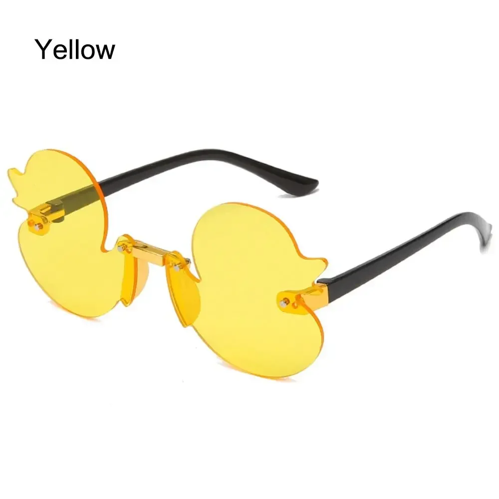 

Colorful Kawaii Cartoon Children's Sunglasses UV400 Protection Duck Shape Sun Glasses Rimless Shades for Kids