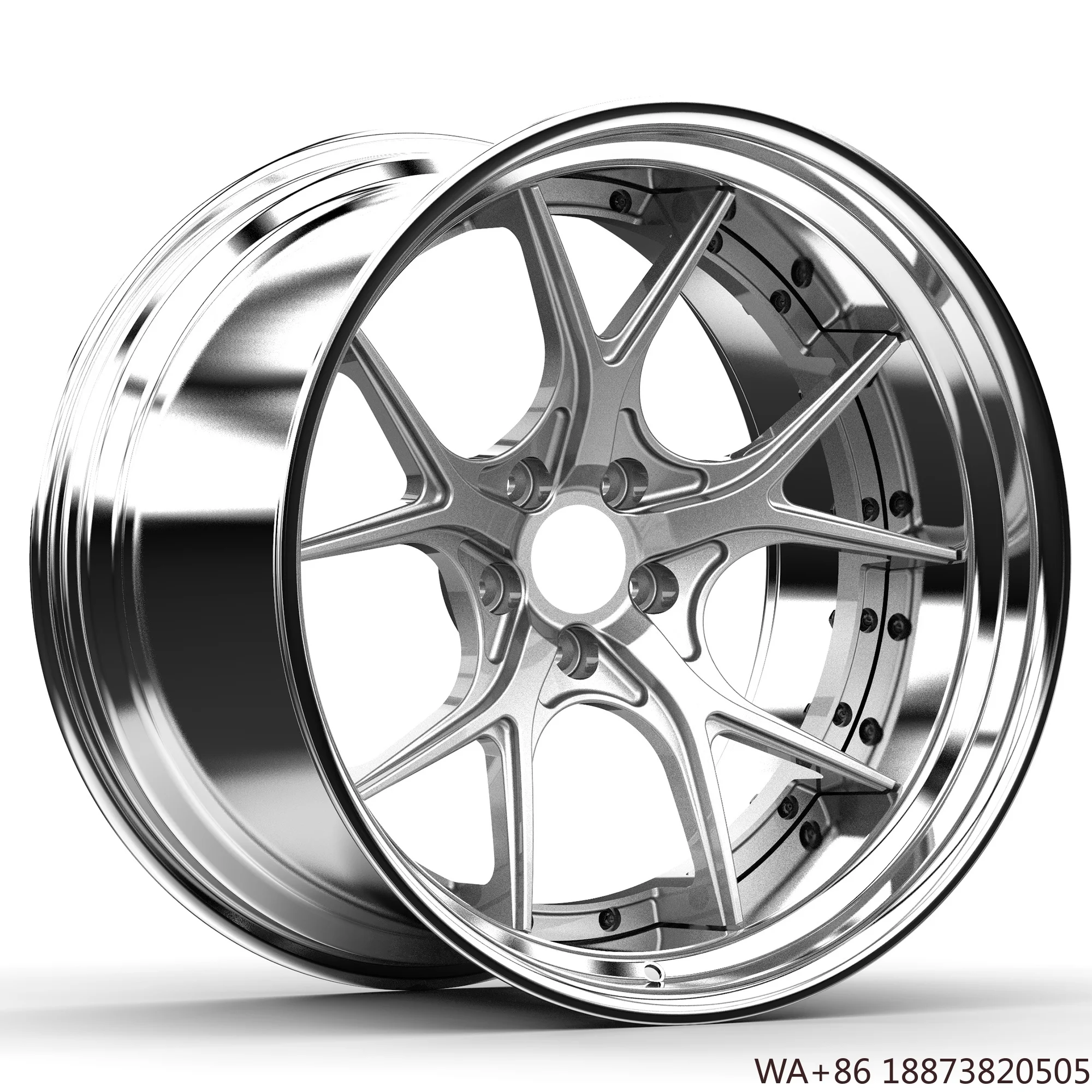 Custom 18x8.5 5x114.3 5x108 5x112 5x120 Alloy Rim Lightweight 2-Piece Forged Wheels 18-24 Inch Sizes CLA45 CLS260 EQS 53 G63