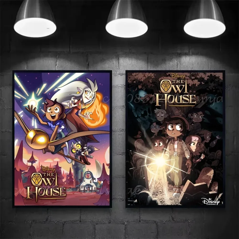 1 قطعة الكلاسيكية البومة البيت الفيلم المشارك ذاتية اللصق الفن ورقة مقاومة للماء ملصق مقهى بار غرفة جدار ديكور