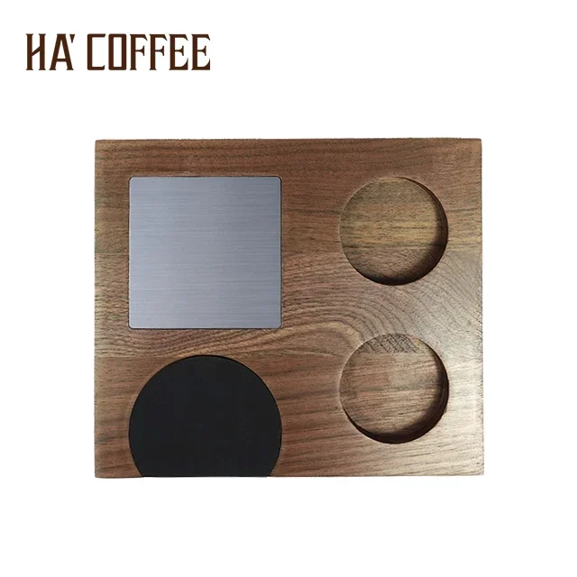 

Coffee Tools 58mm Espresso Tamper Mat Wood and Silicone Coffee Tampering Corner Pad Coffee Tamper Mat