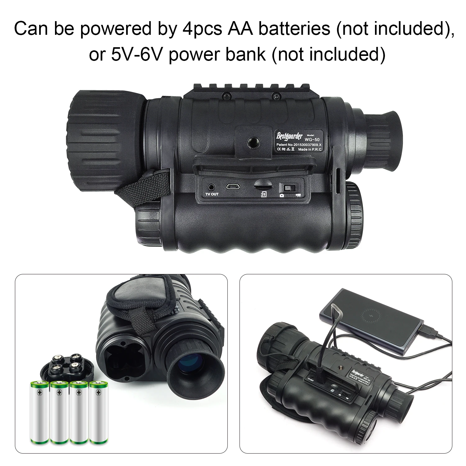 WiFi Monocular Night Vision Camera Monocular Infrared 12MP 720P HD Telescope 1.5'' Display Screen for Portable Hunting camera