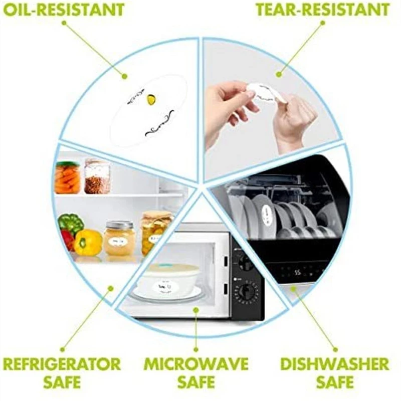 150-300 Chiếc Nhà Thực Phẩm Nhà Bếp Đánh Dấu Ngày Chống Nước Miếng Dán Nhãn Làm Bánh Miếng Dán Tặng Trang Trí Thêu Sò Miếng Dán