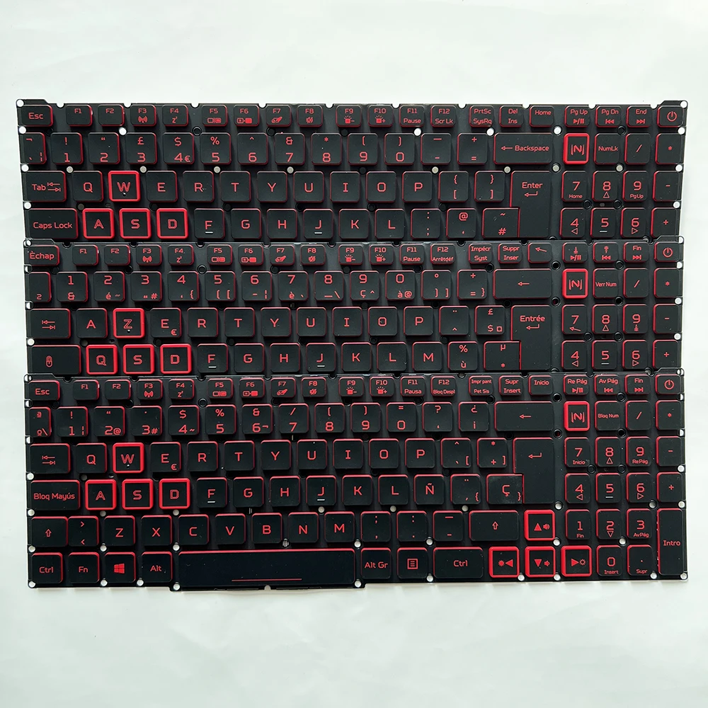 N20C1 UK/Spanish/French Keyboard for Acer Nitro 5 N20C1 N18C3 N18C4 LG05P_N90BRL LG5P_N90BRL NKI15130NG NKI151315D Backlit