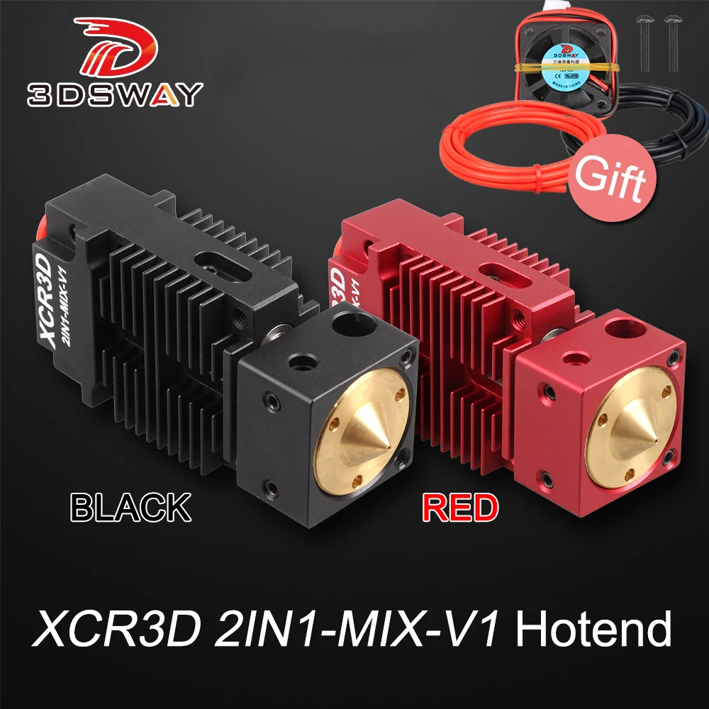 

3DSWAY детали для 3D-принтера 2IN1-MIX-V1 Hotend 2 в 1 out смешанный цвет Hotend 1,75 мм нить Orbiter Extruder 12V/24V для Titan MK8