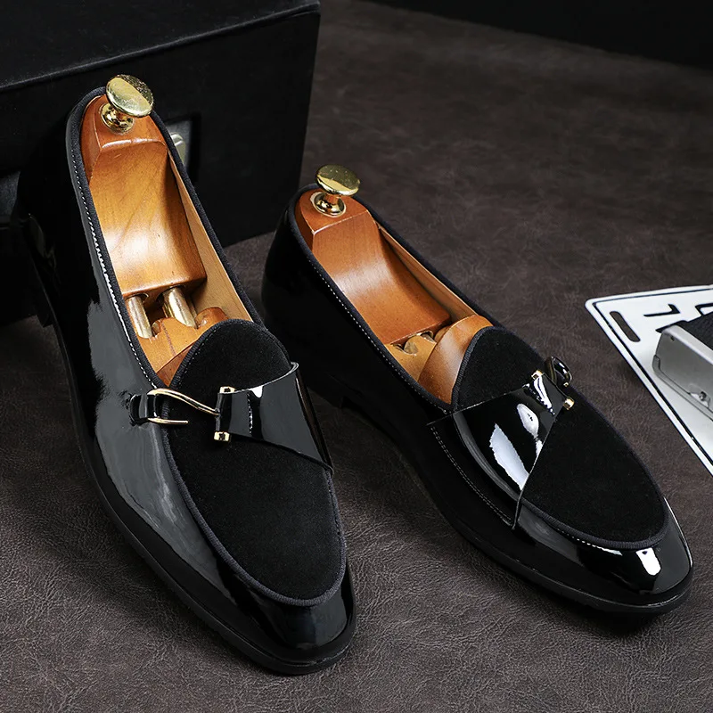 Men Loafers Shoes High Quality Faux Suede Leather Slip-on Fashion Casual Dress Shoes Personality Size 38-48