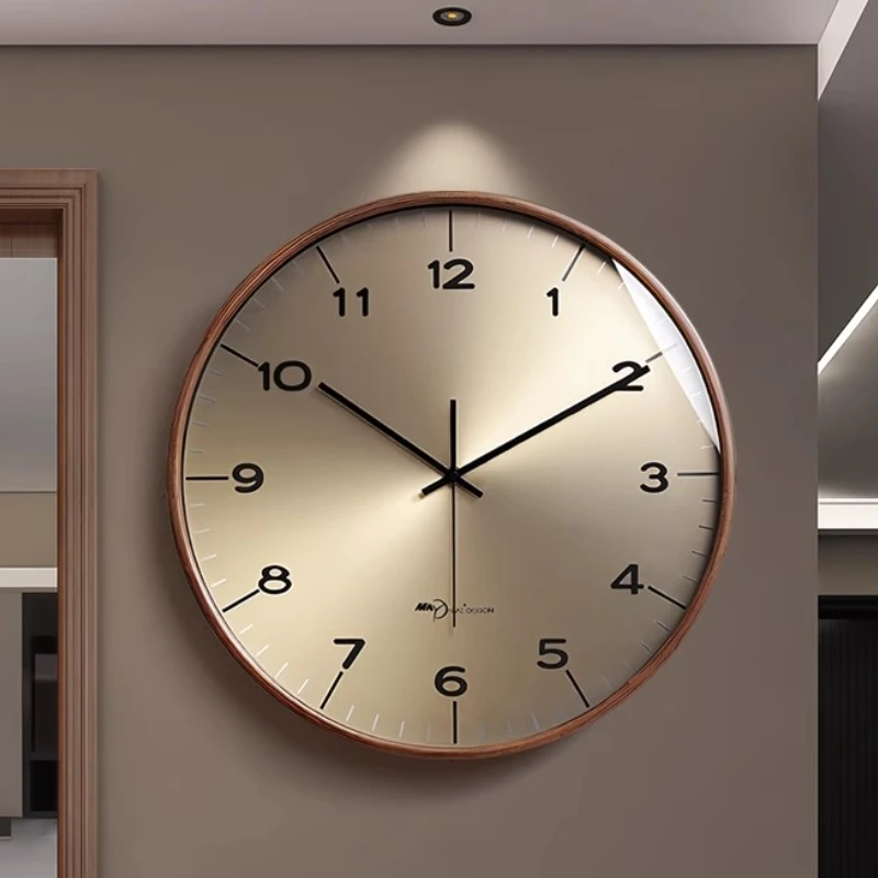 

Light luxury simple solid wood Wall clock home decor items Room decoration cheap living room Kitchen bedroom Wall Clocks