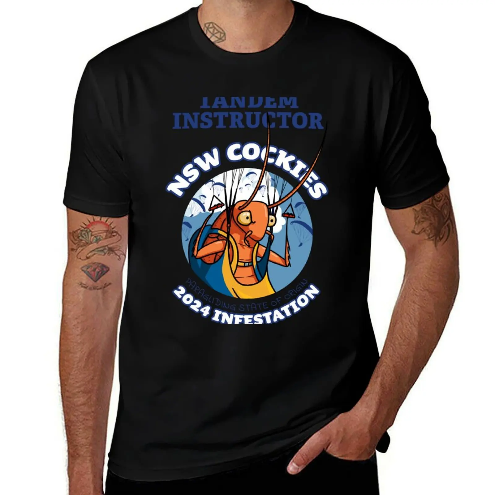 Tandem Instructor - 2024 NSW Cockroaches - Paragliding State of Origin T-Shirt Light Athletic Short Sleeve Tee Shirt T-Shirt
