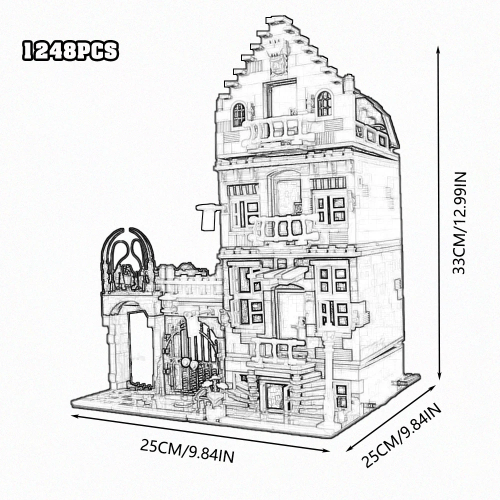 Creative Expert Bricks Bank Cafe Corner MOC Street View City Model House Pet Shop Town Hall Downtown Diner Bouwstenen Speelgoed