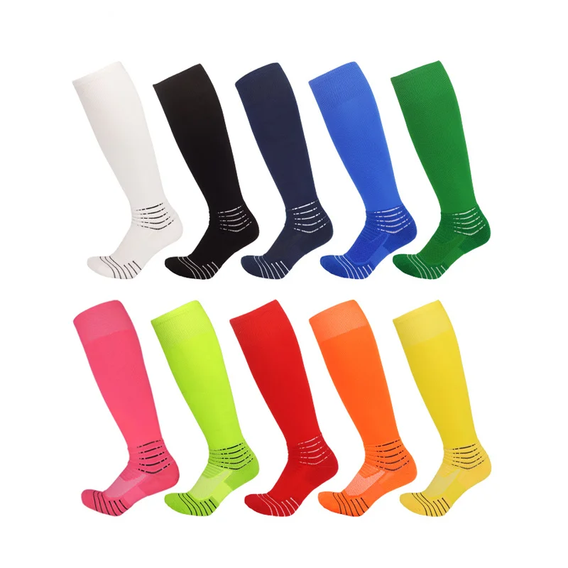 

Mens Anti Slip Grips Football Soccer Socks Non Skid Over the Calf Baseball Rugby Thick Cushion Athletic Socks White Black Blue