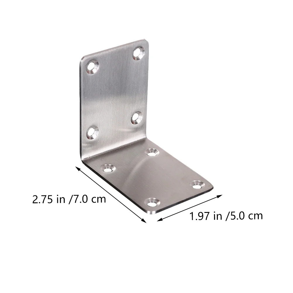 2 stuks roestvrijstalen hoekhoekbeugel 90 graden haakse fixer zware L-vorm ondersteuning voor tafelblad plankmeubilair