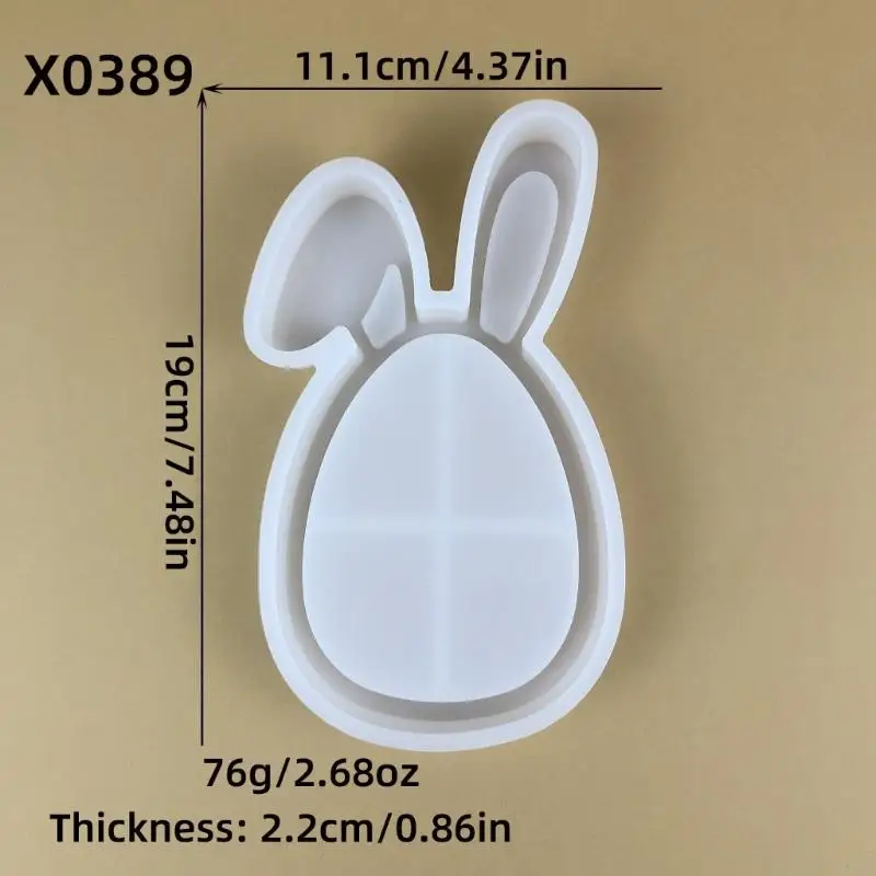 R9JE Creative Silicone Flom Rabbits Ear Epoxy Flom