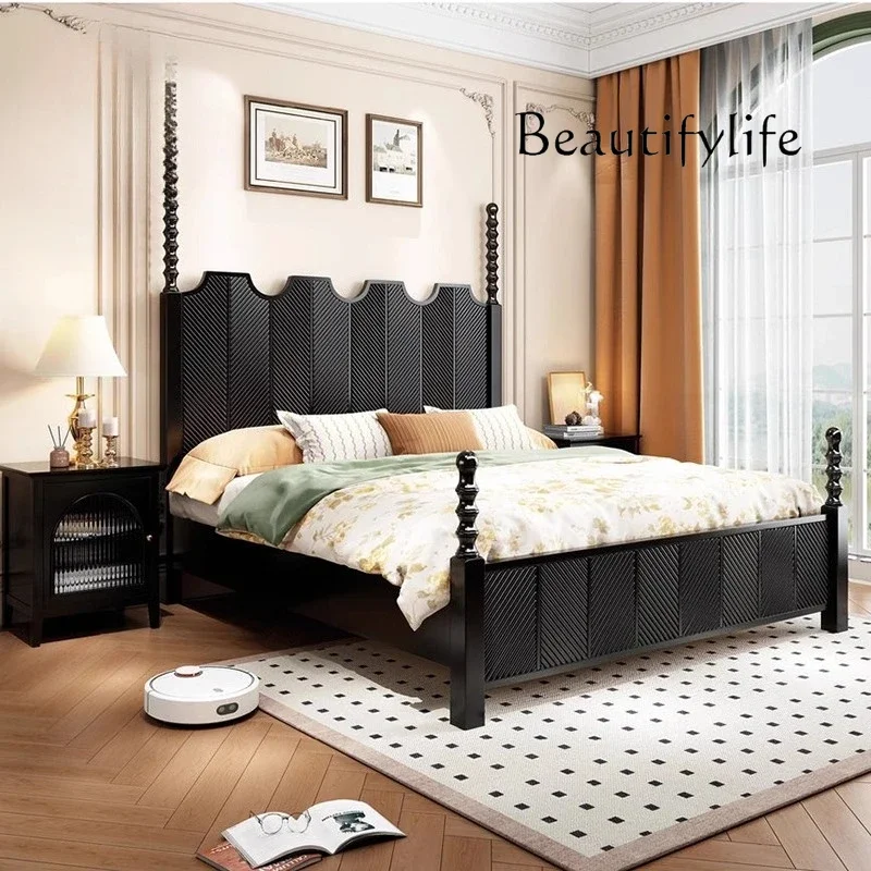 

туалетный столик French retro style solid wood bed black American light luxury carved bedroom comfortable designer fashion