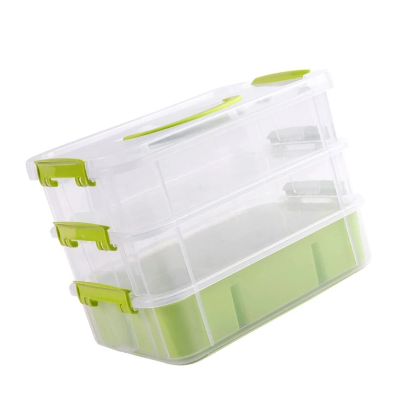 

Building Blocks Storage Container Large Capacity Storage Box Stacking Box 3 Layer Storage Organisers for Home School Dropship