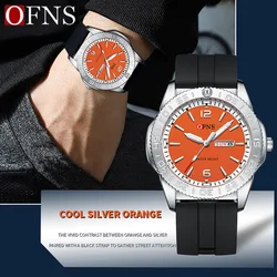 OFNS Top Brand Luxury Men's Quartz Watches Military Waterproof Clock Mans Business Silicone Sports Watches Watch for Men Relogio