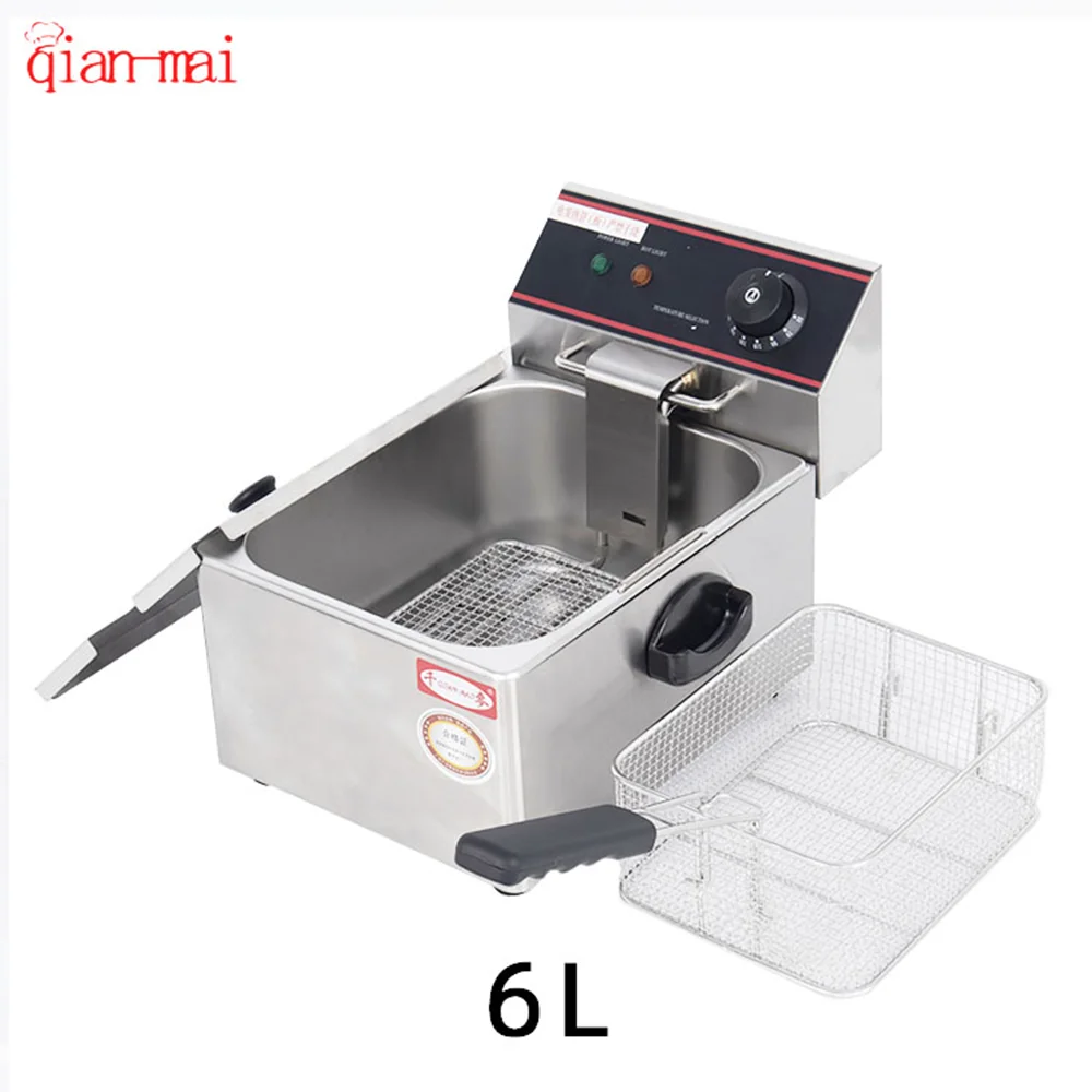 6L commercial electric fryer, equipped with temperature control function, used for fried chicken and french fries and other food