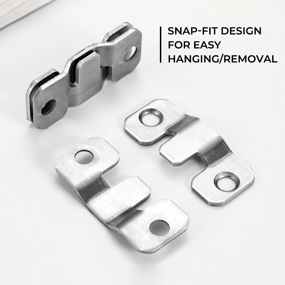 1/5/10Set Interlock Hanging Buckle 201 Stainless Steel Picture Frame Hooks Flush Mount Brackets Hooks Joint Connector Hardware
