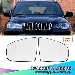 Rear View Mirror Side Mirror Glass Heated + Adjustment for BMW X5 E70 2007-2013 X6 E71 E72 2008-2014