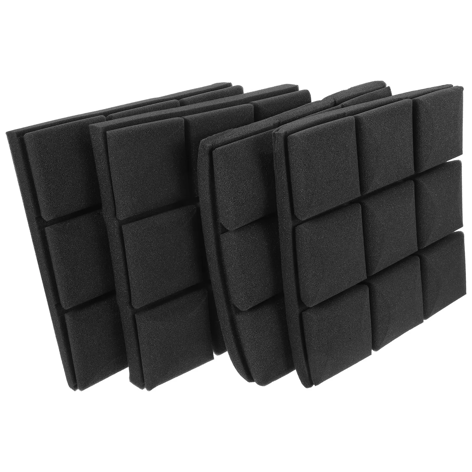 

4Pcs Acoustic Foam Panels Sound Absorbing Wall Tiles for Noise Reduction Studio Soundproofing Material