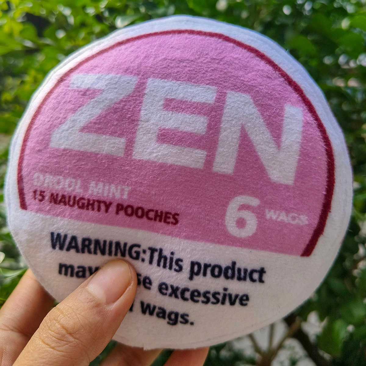 Zen Pupper Deckies Parodie Hundespielzeug – Plüsch quietschendes und knuspriges lustiges Hundespielzeug – Sabbern Mint – Detail 6