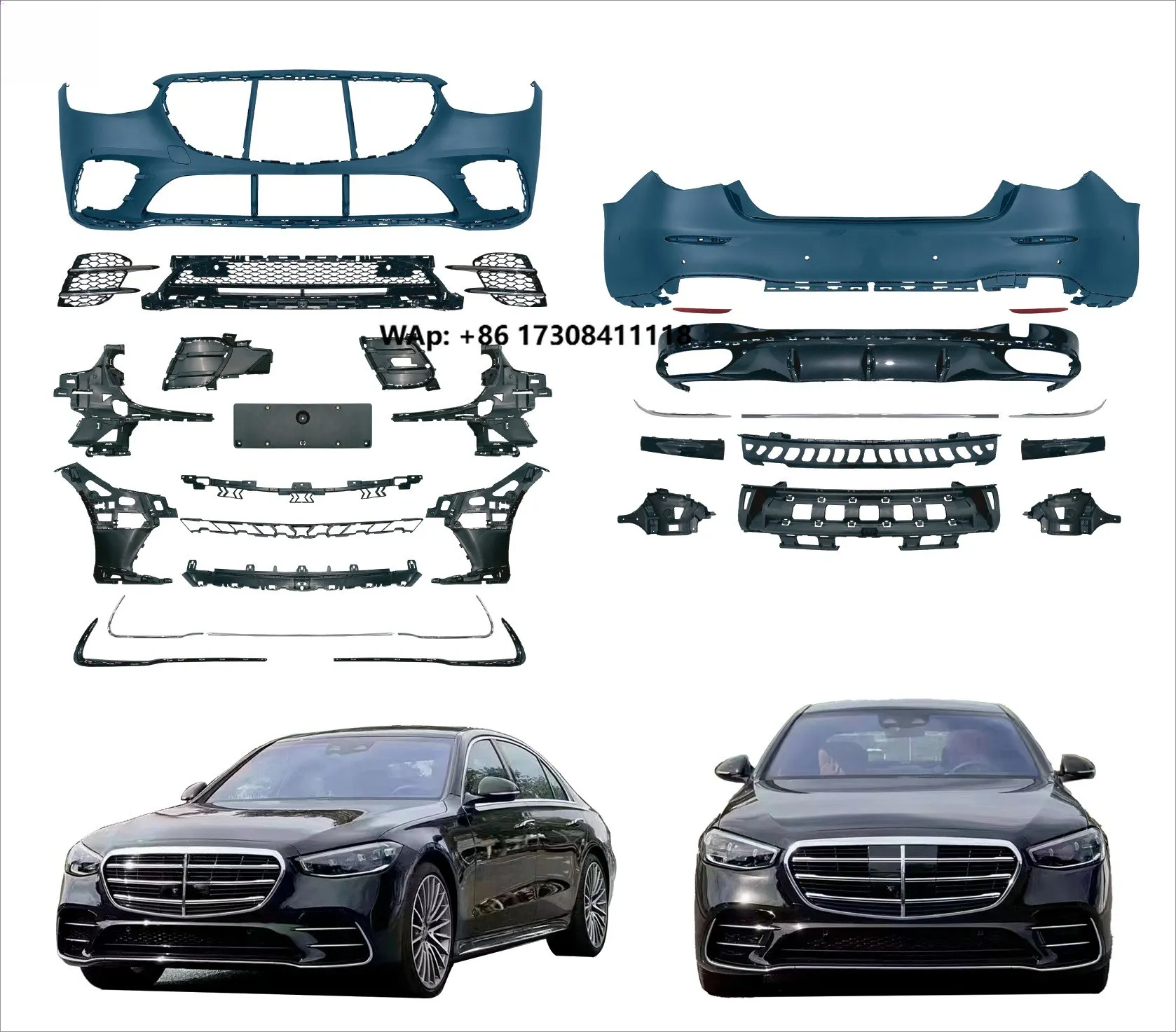 

Suitable for S-Class W223 S450 sports car tuning parts, new plastic car bumpers and body kit accessories