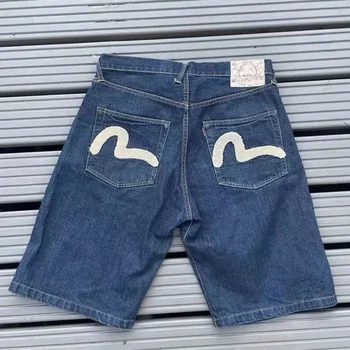 Y2K Vintage Şort Harajuku Hip Hop Baskı Baggy Denim Spor Şort Yaz Yeni Erkekler ve Kadınlar Gotik basketbol şortu streetwear