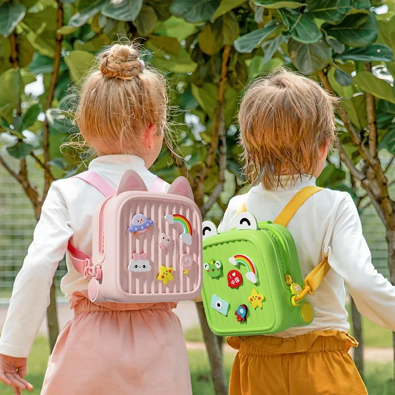 Sac à dos de voyage à double sangle en matériau brûleur pour enfants, cartable à motifs bricolage, sac à livres étudiant léger, cadeau cool