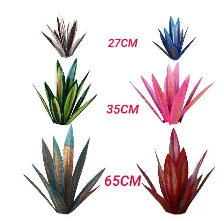 27/35/65CM DIY Metal Agave Plants Tequila Art Crafts Ornament Rustic Garden Yard Sculpture Outdoor Home Decor Accessories