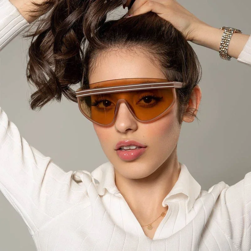 Luxury Brand Punk Sunglasses Goggle Women Men One Piece Transparent Sun Glasses Male Oversized Shades Y2k Eyewear Sol Oculos