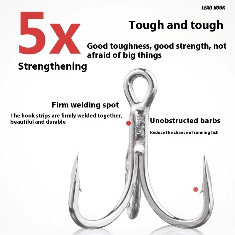 

KEARMMNIG 6066-5X-CB Три крючка 5-кратная усиленная антикоррозийная приманка для морской рыбалки рыболовный крючок