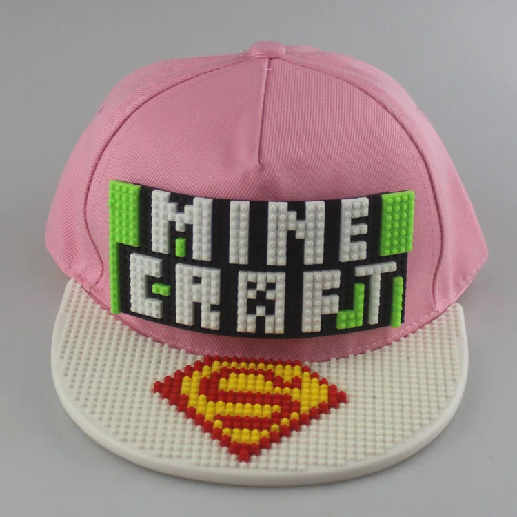 Kreative personalisierte Kinder Baseball Cap Lego Lego Cap kleine Partikel Bausteine Pixel Puzzle DIY flache Kante Hip Hop Hut