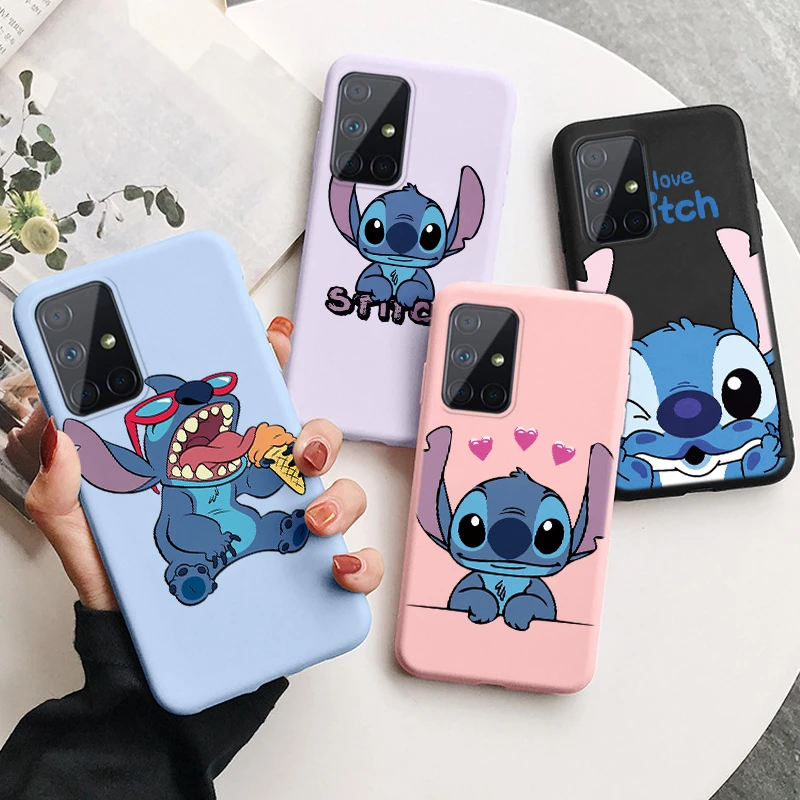 Phone Case For Samsung Galaxy A51 A71 4G 5G Back Cover Funny Stitch Love Cartoon Soft Silicone Funda For GalaxyA51 A 71 Coque